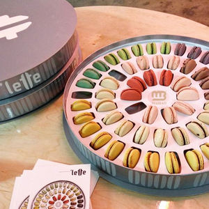 Boîtes à biscuits créatives personnalisées, boîtes rondes pour macarons, emballage en papier, boîtes cadeaux en gros, boîtes de luxe pour pâtisserie, dessert, chocolat - Product Image 3