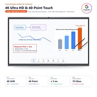 Tableau blanc interactif intelligent 65 75 86 98 pouces Ultra HD 4K Écran plat LED Tout-en-un Caméra 48MP 8 micros Android Windows OS
