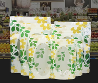 Sac en plastique translucide imprimé trois couleurs pour collations, fruits secs et thé, avec fermeture éclair épaissie