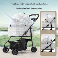 Poussette pliable portable haut de gamme pour animaux de compagnie, idéale pour les chats domestiques, les mini chiens et tous les petits animaux