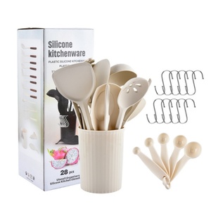 Juego de 28 Utensilios de Cocina de Silicona Antiadherentes, Juego de Espátulas, Utensilios de Cocina con Soporte - Product Image 1