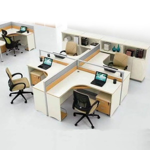 Nội thất văn phòng hiện đại Modular 2 4 6 cách bàn làm việc bằng gỗ Bàn máy tính văn phòng với ngăn kéo - Product Image 3