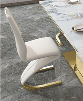 Ensemble de table et 6 chaises de salle à manger de style moderne et luxueux avec plateau en pierre/marbre, hauteur réglable pour la salle à manger à domicile