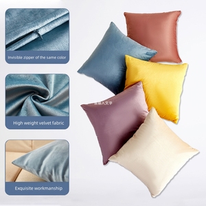 Luxury Multicolor Velvet Cushion Covers Woven Plain Square Soft <strong>Throw</strong> Pillow for Home and Hotel Use - Product Image 5