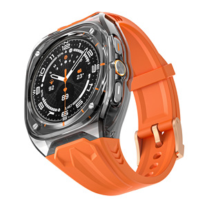 Cinturino sportivo robusto in silicone con custodia compatibile per Samsung Galaxy <span class=keywords><strong>Watch</strong></span> <span class=keywords><strong>Ultra</strong></span> 47mm con cover protettiva trasparente per uomo - Product Image 1