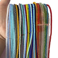 Perles de verre 3 mm, couleur unie, multicolores, perles en vrac pour la fabrication artisanale de bracelets, colliers, fournitures de bijoux vintage