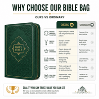 Étui de Bible en cuir PU personnalisé, grande capacité, luxe, protection, fermeture éclair, housse de livre, écologique, durable, sac de Bible