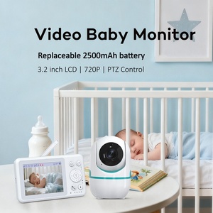 Caméra de surveillance pour bébé avec écran de 3,2 pouces, détection sonore, vision nocturne, mode VOX, PTZ panoramique, vidéo numérique intelligente sans fil - Product Image 1