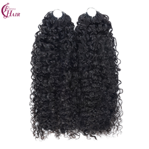 FH New Pixie Curly <b>Feathering</b> Tip Crochet Human <b>Hair</b> <b>Extension</b> 100g Braiding Crochet Human <b>Hairs</b> - Product Image 1