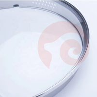 Couvercle de casserole en verre trempé écologique certifié LFGB, type L, avec anneau en acier inoxydable, pour ustensiles de cuisine