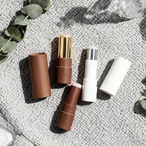 Biodegradable Kraft Paper Round Twist-up Container Packaging for Cosmetics for Lipstick Face Cream <b>Sunscreen</b> - Product Image 1