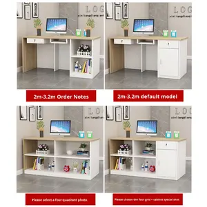 Comptoir d'accueil commercial en bois, minimaliste et moderne, à installation amovible, pour magasin de vêtements, salon de beauté, hôtel, salon de thé au lait - Product Image 3