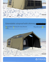Tente gonflable portable 8+8.8 TC en coton, quatre saisons, isolée pour l'hiver, spacieuse, extensible, avec rideau en TPU, ouverture rapide et automatique