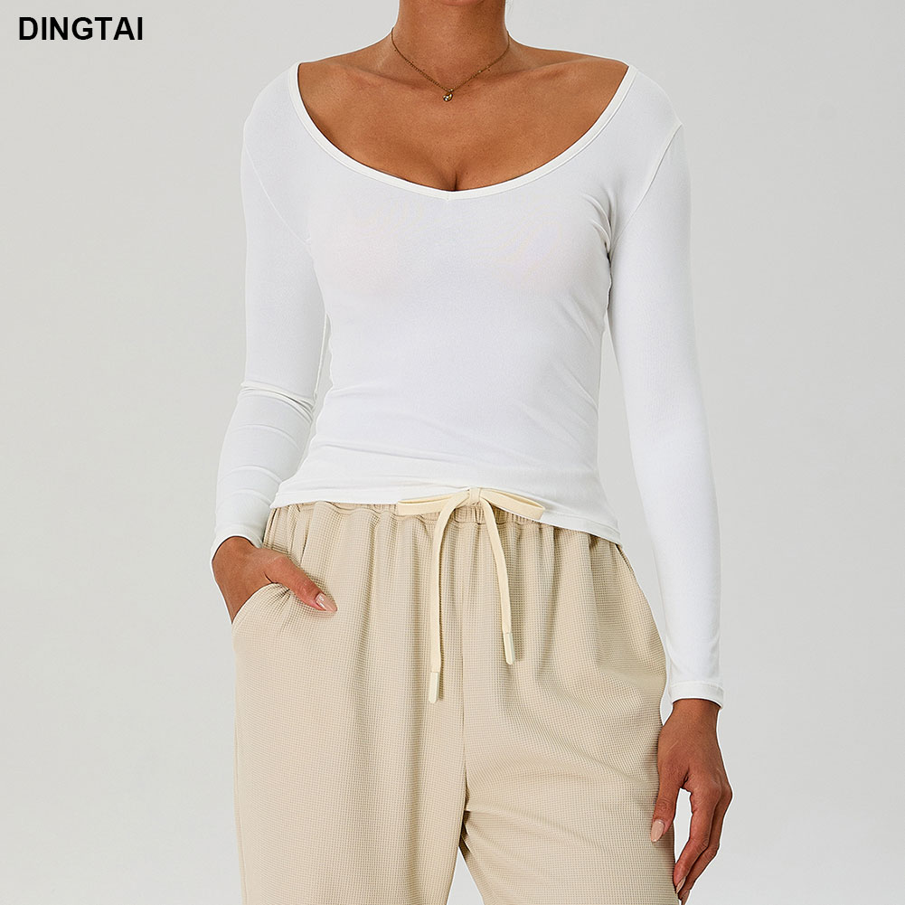 TRIP SIX New Design Solid Nude-feeling Skin-friendly Breathable Quick Dry Spandex/Nylon Fitness Yoga Wear Tight Slimming Top