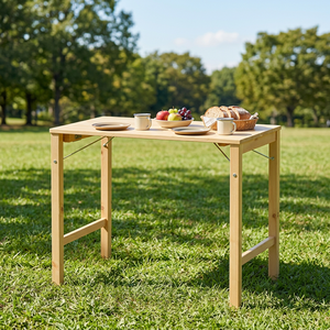 Table d'extérieur en bois simple – Table de jardin robuste pour la maison et l'extérieur - Product Image 1