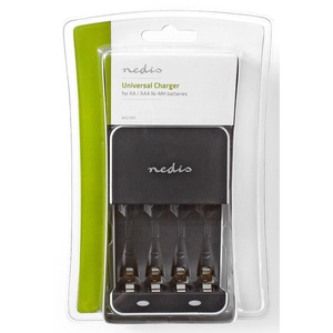 Cargador de baterías Nedis para baterías NiMh Aa Aaa, estación de carga de montaje en pared con 4 ranuras - Product Image 5