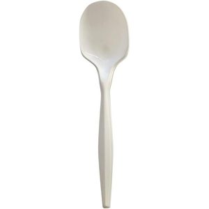 Plataforma de acampada de 4.86 pulgadas Cuchara de Sopa Desechable de Polipropileno Blanco Envuelto, Peso Medio, 1000 Unidades por Caja - Product Image 1