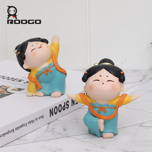 Roogo Tang <span class=keywords><strong>Dynasty</strong></span> รูปสุภาพสตรีเรซิ่นตกแต่งบ้านเครื่องประดับรูปแกะสลักขนาดเล็กน่ารัก - Product Image 2
