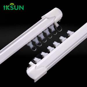 IKSUN vendita calda in lega di alluminio pesante soffitto montaggio Ripple pieghevole <span class=keywords><strong>doppio</strong></span> <span class=keywords><strong>binario</strong></span> <span class=keywords><strong>per</strong></span> tenda <span class=keywords><strong>per</strong></span> bovindo - Product Image 1