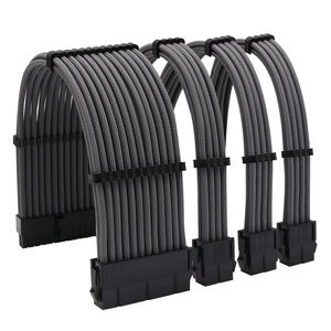 Kit di prolunga cavi PSU personalizzabile 18AWG 30cm con guaina Mod ATX EPS 8-Pin PCI-E in PVC grigio per computer, certificato ROHS, disponibile! - Product Image 1