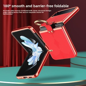Étui de téléphone pliable anti-chute tout compris avec anneau de support électroplaqué, portable et pratique, compatible avec le ZFlip4 - Product Image 1