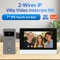 Timbre Inteligente para el Hogar de 2 Cables, Timbre con Video Intercomunicador de 1080P, Cámara de Videoportero, Timbre con Pantalla Táctil de 7 Pulgadas