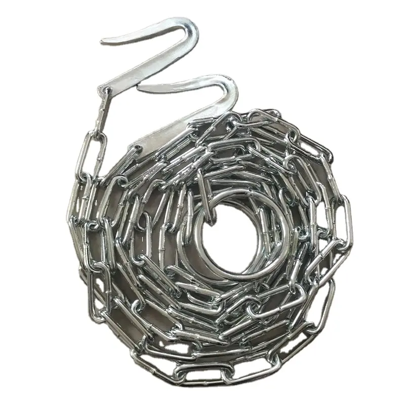 Metal Link Pet Product Animal Chains 7MM X 8' WITH ONE RING 8MM X 4" AND ONE HOOK Cow Chain