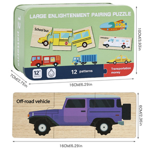 Puzzle Cognitivo Montessori a Doppia Faccia per l'Apprendimento dell'Alfabeto in Scatola di Metallo, Giocattoli Educativi per Bambini e Bambine - Product Image 5