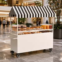 Chariot à crêpes et gaufres mobile personnalisé, kiosque commercial de vente de nourriture de rue, stand de marché extérieur portable, équipement de magasin