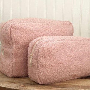 New cross-border teddy bear <b>plush</b> cosmetic bag, travel-friendly, portable, <b>large</b>-capacity toiletry bag, skincare product - Product Image 1