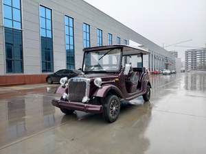 Voiture de golf électrique vintage blanche, véhicule de tourisme classique, batterie au lithium 5KW, 3-4 places pour usage commercial en hôtel-resort - Product Image 6