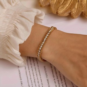 Light Luxury Diamond Zircon <b>Titanium</b> Steel Bracelet For Women Fashionable Elegant Gift Jewelry - Product Image 2