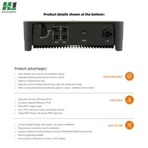 纯正弦波 50/60Hz 液晶显示屏并网太阳能逆变器 3.6kw 家用 - Product Image 3