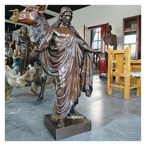 Statua all'aperto con lupo e cane in bronzo St. Francis statua di Assisi - Product Image 5
