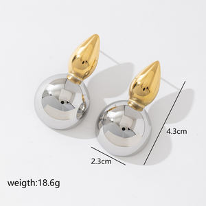 Boutique Fashion Exclusive Waterproof Women Jewelry Temperament Stainless Steel Statement Geometric Unusual Calebash Earrings - Product Image 2