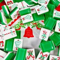 Ubin Mahjong Akrilik Mewah Warna Pink Grosir, Ubin Mahjong Natal, Ubin Mahjong Amerika untuk Liburan Terukir dengan 160 Ubin