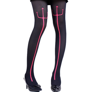 Medias Opacas con Estampado de <span class=keywords><strong>Tridente</strong></span> del Diablo para Halloween, Pantimedias Sexys para Mujer, Accesorios de Disfraces para Cosplay, Fiestas y Festivales - Product Image 1