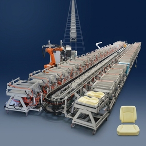 Sistema Automatico di Schiumatura Poliuretanica Circolare a 30+ Stazioni per Sedili Auto, Controllato da PLC, Certificato CE, per Produzione di Massa - Product Image 4