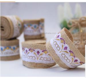 थोक प्राकृतिक वायर्ड जूट बर्प रिबन रोल जूट बैग रिबन रोल जूट रिबन रोल करते हैं - Product Image 5