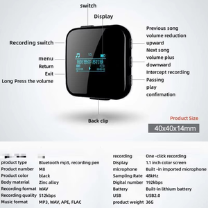 Reproductor MP3 Deportivo Mini Factory Square con Bluetooth 5.4, Pantalla OLED, Grabación con IA y Clip Trasero para Correr, Gimnasio y Estudiantes - Product Image 5