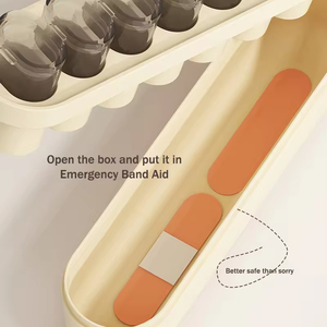 Boîte de rangement moderne transparente pour médicaments d'extérieur, en fer et plastique, avec un rangement en rotin, bacs de rangement alimentaire sécurisés - Product Image 5