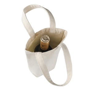 ผลิตกระเป๋าผ้าแคนวาสใส่ขวดไวน์ใบเดียวแบบกำหนดเองพร้อมที่ใส่ขวดน้ำ - Product Image 2