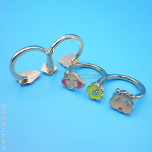 Cartoon Metal <b>Rings</b> Alloy <b>Childrens</b> Jewelry Gift Gold Color Drip Animal Pattern - Product Image 1