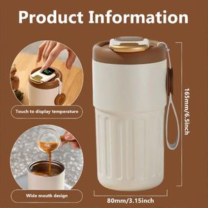 Nouvelle Tasse de Voyage Isotherme Intelligente en Acier Inoxydable Anti-Fuite à Double Paroi 2024 pour Bureau et Intérieur - Product Image 2