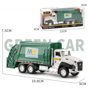 รถของเล่นโลหะแบบหล่อขึ้นรูป ขนาด 1:50 รถบรรทุก<span class=keywords><strong>ขยะ</strong></span>สีเขียวแบบดึงหลัง พร้อมโลโก้สั่งทำพิเศษ เหมาะสำหรับเป็นของขวัญทางธุรกิจ - Product Image 2