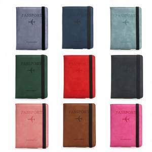 กระเป๋าสตางค์ผู้ชาย หนัง PU ปกหนังสือเดินทาง กระเป๋าเดินทางแบบกำหนดเองพร้อมช่องใส่บัตร ช่องใส่ตั๋ว ป้องกัน RFID สำหรับผู้ชาย - Product Image 3