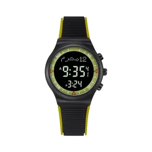 Al-Fajr WY-16 enfants numérique arc-en-ciel montre de sport numérique auto kibla boussole montre azan pour filles montre de prières musulmanes