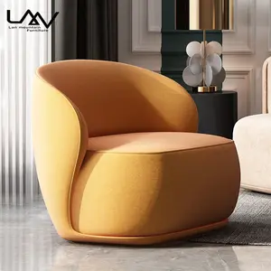 Fauteuil simple en velours au design nordique moderne, confortable, couleur macaron, mobilier de salon, hôtel, création de designer