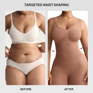 Body modellante contenitivo da donna traspirante con spalline larghe, effetto push-up glutei e controllo pancia, ideale per il bagno - Product Image 5