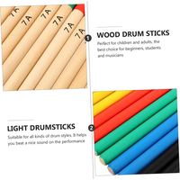 Baguettes de Tambour en Érable OEM Colorées en Bois pour Percussion, Modèles 5A 7A, avec Poignée en Caoutchouc Antidérapante